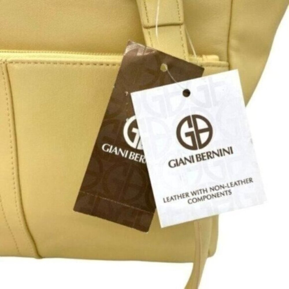 Giani Bernini Nappa Classic Leather Butter Yellow Womens Shoulder Bag - Picture 3 of 13
